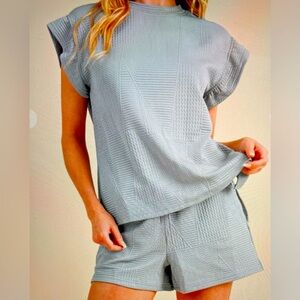 Women's Gray Textured Top
